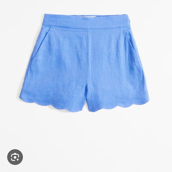 Matching set! Premium linen scalloped strapless top and shorts set - Picture 3 of 9